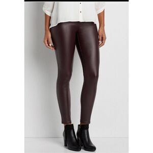 NWT Maurice’s Plus Size Perfect Brown Faux Leather Skinny High Rise Pant Size 14